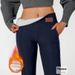 Women’s Fleece-Lined Leather Trim Leggings – Winter Warm Stretch Pants (S-XXL, Black/Grey/Navy/Burgundy)_ecoleips.com