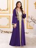 Middle Eastern Women's Muslim Beaded Lace Dress Two Piece Set Long Robe Skirt Abaya New Style Cross Border In Stock_ecoleips.com