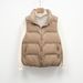 Winter Sisi Loose Fit One Size Korean Style Stand Collar Vest Women's New Simple Down Jacket_ecoleips.com