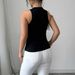 Elegant Women's Sleeveless Bow Tie Blouse Stretchy Short Top Chic Office Wear Summer Fashion Comfortable Stretch Fabric_ecoleips.com