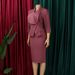 ZOEVA Women's New Fashion Temperament Large Lapel Seven-quarter Sleeve Tongle Dress_ecoleips.com