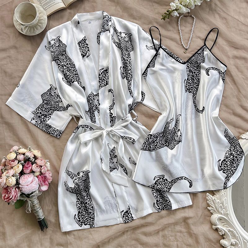 Silky V-Neck Sleep Set – Breezy Chemise & Adjustable Strap Nightdress (S-XL)_ecoleips.com
