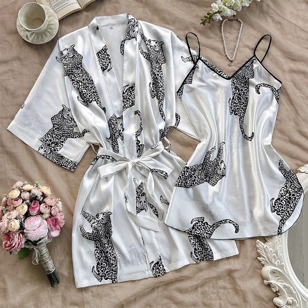 Silky V-Neck Sleep Set – Breezy Chemise & Adjustable Strap Nightdress (S-XL)_ecoleips.com