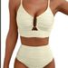 High-Waist Bikini Set – Sexy Push-Up Swimwear For Women (Black/Ivory, S-2XL)_ecoleips.com