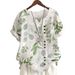 2025 Summer Retro Fashion Printed Loose Casual Shirt Top, Suitable For Casual Or Vacation Ladies' Beachwear_ecoleips.com
