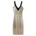 Women's Sequin & Lace Party Dress – Glamorous Bodycon Midi Dress With Sheer Sleeves For Evening & Special Occasions_ecoleips.com