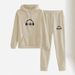 Women's Fleece Lined Thickened Sweatshirt Pants Set Headset Wave Print European American Cross Border Style_ecoleips.com