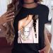 Cross-border Supply Women's Tops, European And American Fashion Girls' White Short-sleeve T-shirts_ecoleips.com