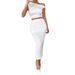 2025 Women's Autumn Winter Sexy Asymmetric Shoulder Fashion Hot Girl Solid Color Ruched Sleeveless Bodycon Set_ecoleips.com