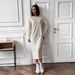 Women's Base Layer Mid Length Dress Autumn/Winter New Long Sleeve Flowing Bodycon Skirt_ecoleips.com