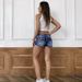 K Printed Multi Breasted High Waisted Comfortable Slim Fit Fashionable Straight Leg Casual Jeans_ecoleips.com