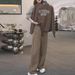 Women's Versatile Two Piece Set Crew Neck Sweatshirt Loose Fit Casual Slimming Pants Stylish Spring/Summer Polyester Clothing_ecoleips.com
