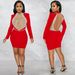 Women's Clothing Fashion Sexy Nightclub Hot Diamond Mesh See-through Bubble Bead Backless Long-sleeved Midi Skirt Dress For Women_ecoleips.com