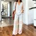 European And American Style Women's V Neck Top And Wide Leg Pants Set Casual Loose Two-Piece Spring Autumn Trendy Cross-Border Style_ecoleips.com