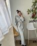 Women's Two Piece Set Stand Collar Striped Short Cardigan Sweatshirt And Slimming High Waisted Long Skirt Spring Autumn New Style_ecoleips.com