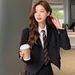 girl Academy Dress 2024 Spring Autumn New Trendy Street Style Interview JK Uniform Suit Jacket Women Spandex_ecoleips.com
