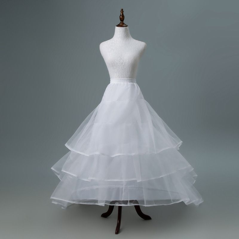 Elegant Wedding Petticoat Crinoline With Hoop Skirt, White Lolita Cosplay Dress Puffy Underskirt For Bridal Gown & Stage Performance_ecoleips.com