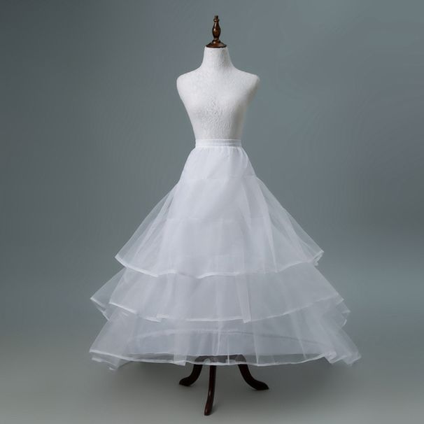 Elegant Wedding Petticoat Crinoline With Hoop Skirt, White Lolita Cosplay Dress Puffy Underskirt For Bridal Gown & Stage Performance_ecoleips.com