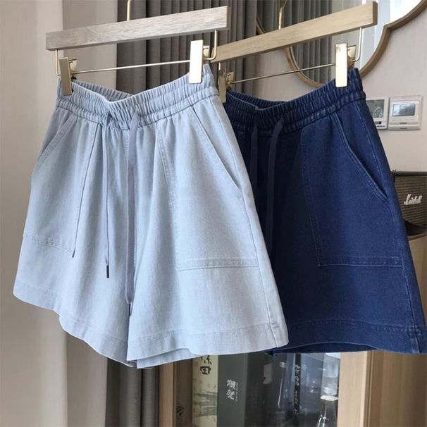 Women's Clothing Retro Denim Summer New Hot Pants Shorts Women Summer Thin High Waist A Line Loose Casual Five Point Pants_ecoleips.com