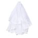 European-Style Bridal Veil With Lace Trim – Double-Layer Wedding Accessory, White Tulle With Comb, Perfect For Brides & Photo Shoots_ecoleips.com