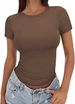 2026 New Women's Slim Fit T-Shirt, Round Neck, Tight, Sexy Summer Top For Women_ecoleips.com