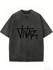 Women's Streetwear Washed T-Shirt, Oversized Casual Fashion Summer Top_ecoleips.com