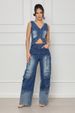 Women's Clothing Fashion Leisure New Multi Pocket Wide Leg Retro Vest Suit_ecoleips.com