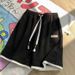 Women's Clothing Waffle Label Casual Sports Shorts For Women Summer New Loose Versatile High Waist Slim Wide Leg Straight Pants_ecoleips.com