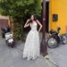 New Sexy V-neck Lace Mesh Waist Pendulum Suspender Dress Women_ecoleips.com