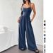2026 Women's Sleeveless Wide-Leg Jumpsuit - Casual And Stylish Summer Wear With Pocket Design, Ladies' Sports Set_ecoleips.com