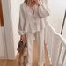 European And American Cross-border Ready-to-ship 2024 Spring/autumn Fashion Casual Lantern Sleeve Tie-up Top Set In_ecoleips.com