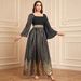 4067 Middle East Cross-Border Dubai Fashion New Arabian Robe European And American Foreign Trade Patterned Gold-Embossed_ecoleips.com