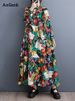 2025 Spring Autumn New Patchwork Vintage Print Dresses For Women Long Sleeve Loose Casual Midi Dress Fashion Elegant Clothing_ecoleips.com