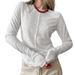 Women's Autumn/Winter Round-Neck Knit Base Layer With Simple Yet Fashionable Patchwork Design, Paired With A White Long-_ecoleips.com