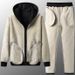Premium Thickened Winter Coat For Men - Polyester Hooded Long Sleeve Outerwear With Relaxed Fit, Business Casual Style (Gray, Black)_ecoleips.com