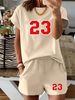 Women’s 2 Piece Outfit Set – Oversized Graphic T-Shirt And Biker Shorts Matching Set, Casual Summer Lounge Tracksuit For Daily Wear-317_ecoleips.com