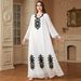 Women's Long Sleeve Robe Embroidered Style Dress By Muslim Women_ecoleips.com