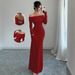 Women's Clothing One Shoulder Pleated Tight Fitting Fashionable And Elegant Hip Wrapped Long Evening Dress_ecoleips.com