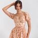 Sexy Floral Women's Dress With Puff Sleeves French Square Neck Casual Elegant Fashion Thin Summer Dress For American Style_ecoleips.com