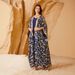 Women's Long Robe Dress Two Piece Set Gold Foil SW013 Muslim Fashion Clothing_ecoleips.com