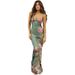 European And American New V-Neck Sexy Backless Vacation Style Elegant Slim Fit Printed Design Strap Dress Women's_ecoleips.com