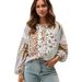 Shiying Cross-Border Hot Sale Spring New V-Neck Women, European And American Fashion Versatile Floral Print Long Sleeve_ecoleips.com