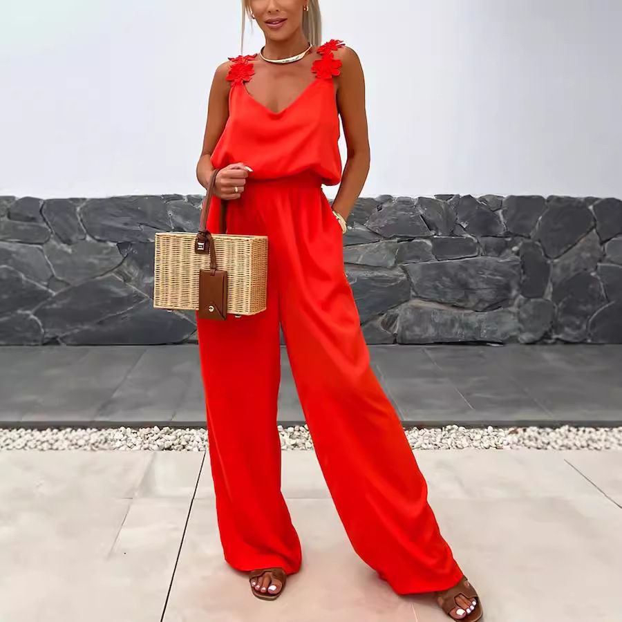 Women's Clothing Spring And Summer New Suspender Sleeveless Pocket Jumpsuit Ins Casual Loose Women's Jumpsuit_ecoleips.com
