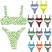 Women's Clothing Sexy Fashion Multi Color High Waist Printed Split Bikini Swimsuit Women's Swimsuit Bikini_ecoleips.com