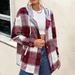 Women Urban Casual Outerwear New Stylish Loose‑Fit Plaid Hooded Coat For Daily Wear_ecoleips.com