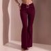 Women's High Waist Flared Pants Stretchy Polyester Trousers with Belt Loops Casual Office Wear Black Burgundy Navy Blue S XL_ecoleips.com