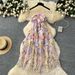 Women's Dress Summer Three Dimensional Flower Embroidery Waist Slimming Tube Top Dress Long Skirt_ecoleips.com