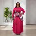 Women's Clothing Plus Size Women's Casual Two Piece Suit Dress Set Pleated Print Fashion Top Long Skirt European American Style_ecoleips.com
