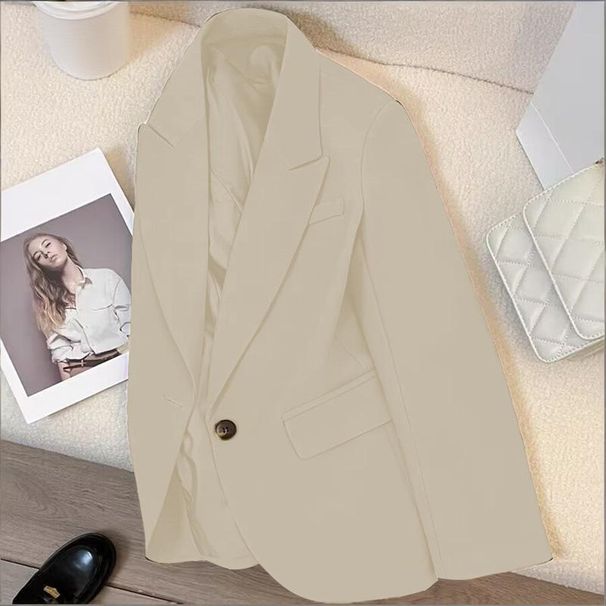 Women's Clothing Women's White Blazer Style Casual Textured Autumn Spring Goddess Street Style Outerwear For Formal & Casual For Women_ecoleips.com
