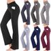 Women's Clothing New Models Slightly Flared Wide Leg Trousers High Waist Casual Girls Yoga Pants_ecoleips.com